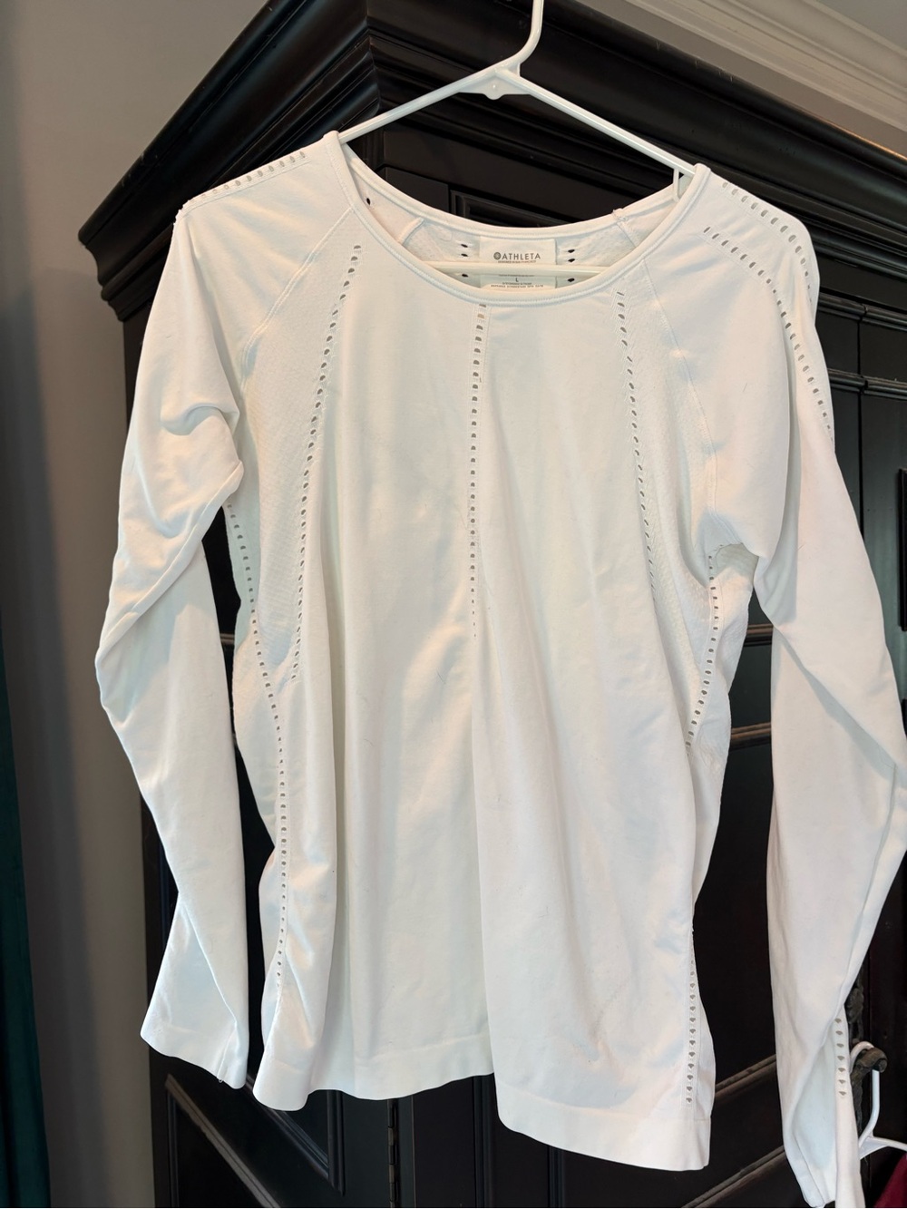 Athleta Foothill White Long-Sleeve Performance Top
